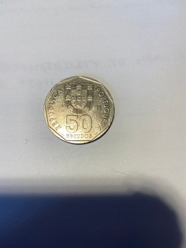 moneta Portugalia 50 escudos 1989