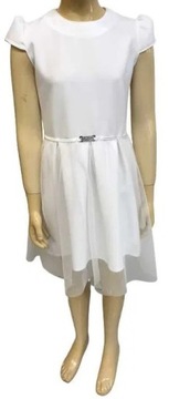 Sukienka Biała Komunia Wesele Dziewczynka 134