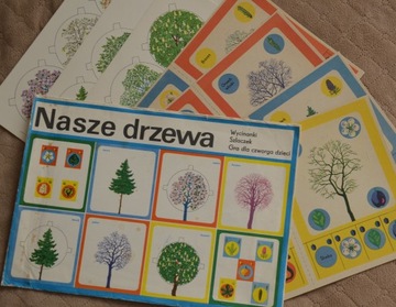 Wycinanki PRL "Nasze drzewa" il. Inge Platzer 1977