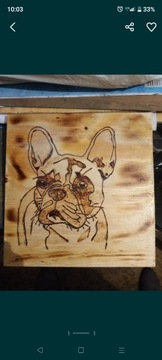 Obraz wypalany na drewnie "Pies"