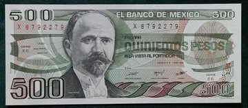 Meksyk banknot 500 pesos 1984 rok stan unc 