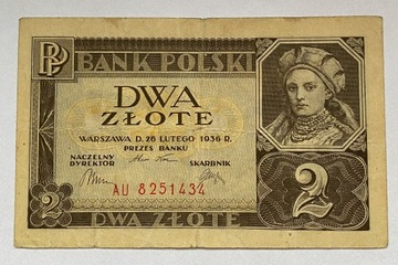 Banknot 2 złote z 1936 roku