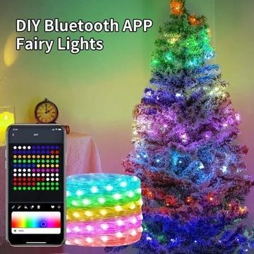 Oświetlenie LED Święta Girlanda Bluetooth RGB USB