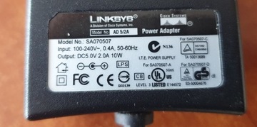 Zasilacz 5V 2A 10W  Linksys Cisco oryginał