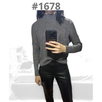 Cienki błyszczący półgolf H&M S/36 oversize