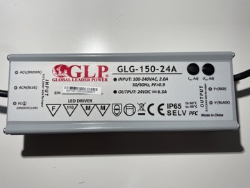 Zasilacz GLP LED GLG-150-24 6,3A 150W 24V IP65