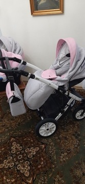 Różowy wózek dziecięcy Starlet Premium Milu Kids z
