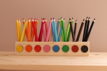 Sorter na kredki 8 kolorów drewniany Montessori