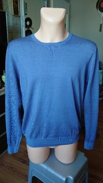 René Lezard sweterek męski S/M rozciągliwy blue