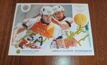 Peter i Ladislav Škantár, autografy, medaliści IO