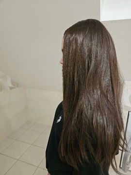 Długi brąz peruka 