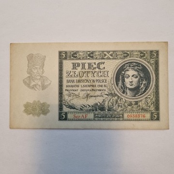 Banknot 5 zł. 1941