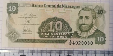 Banknot UNC Nikaragua 10