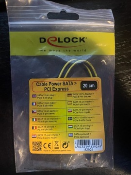 Kabel Delock SATA 15 pin > PCIe 6 pin