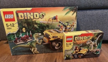 Lego DINO 5884 + 5882 Pościg Raptora + Zasadzka