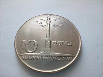 10 zł VII Wieków Kolumna Zygmunta 1965 PRL ideał