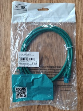 Patchcord kat. 5E zielony 0,5m Digitus