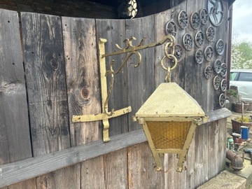 Stara metalowa unikatowa lampa ogrodowa 
