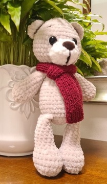 MIŚ SZYDEŁKOWY RĘKODZIEŁO MASKOTKA "LEO" HANDMADE