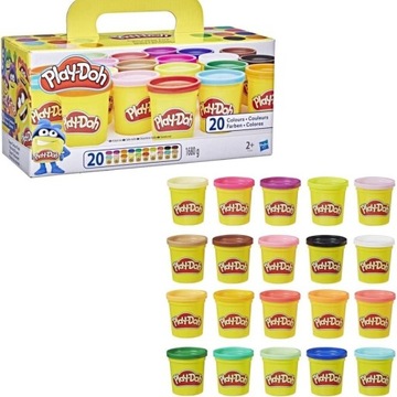 CIASTOLINA PLAY DOH 20 TUB KOLORÓW 1680g DO SZKOŁY