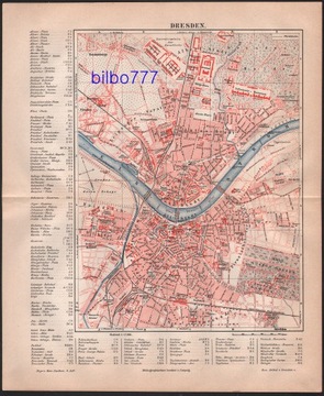 DREZNO stary plan miasta z 1888 roku