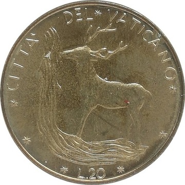 Watykan 20 lire 1970, KM#120