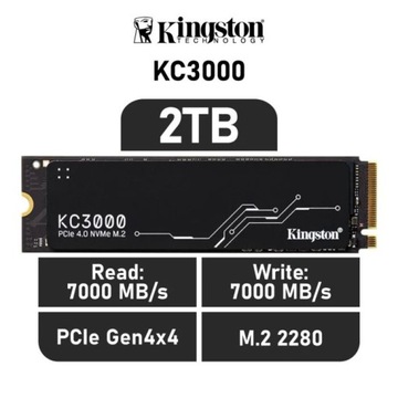 Kingston KC3000 2TB M.2 SSD NVMe SKC3000D2048G