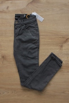 Szare jeansy spodnie Sisley XS S proste nogawki