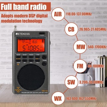 Radio Retekess TR110 - AM/ FM/ MW/ SW/ SSB/ LS/ CB