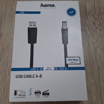 Kabel HAMA USB A-B 5m 200604