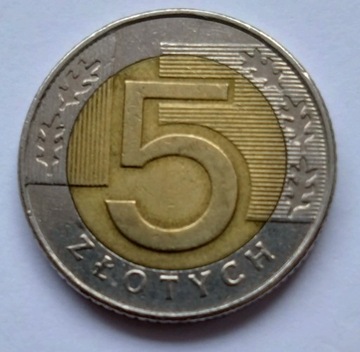 5 zł złotych z 1996 r roku - obiegowa