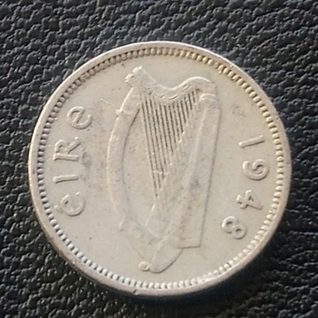 A94 Irlandia królik 3 D 1948 3 pence 3 pensy
