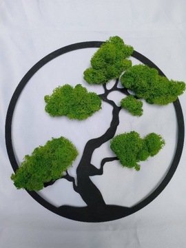 Drzewko bonsai mech chrobotek prezent rękodzieło 