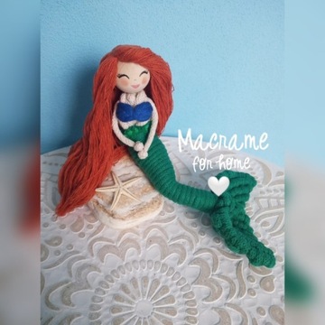 Makrama BOHO lalka Mała syrenka Ariel