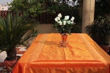 Jedwabny obrus dekoracyjny 150x250 cm Pomarańczowy