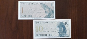 1 i 10 Sen Indonezja UNC