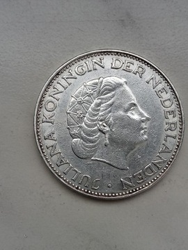 Holandia 2 1/2 guldena 1960 r srebro 15 gram