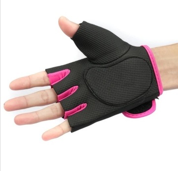 Rękawice damskie na siłownię, różowe rękawice do ćwiczeń rM ANTYPOŚLIZGOWE