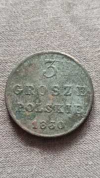 3 grosze Polskie 1830 r. Powstanie Listopadowe