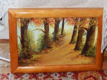 Obraz Olejny "Jesienna alejka" o wym 20x30