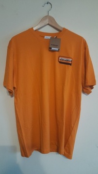 Burberry Bawełniany t-shirt orange z logo M