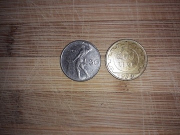 Monety Włochy 200 l.1979r 50 l.1979