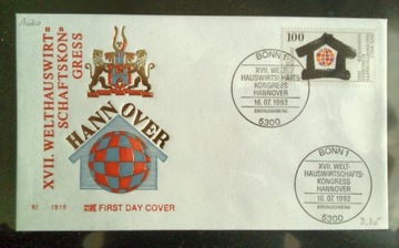 Kop. FDC Niemcy 1992 Wystawa Budownictwo Hannower