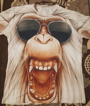 Małpa w okularach  t-shirt XL
