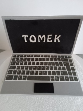 Laptop na tort figurka komputer gracz