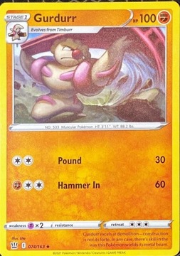 Karta Pokemon - Gurdurr - 074/163