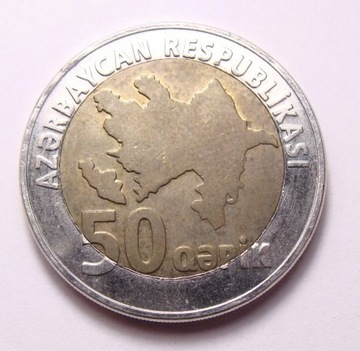 Azerbejdżan 50 qapik 2006 r. BIMETAL