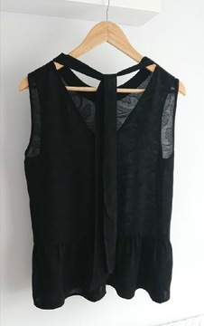 RESERVED czarna bluzka z baskinką XL 42