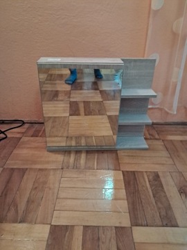 Drewniana szafka do łazienki z lustrem jasny brąz