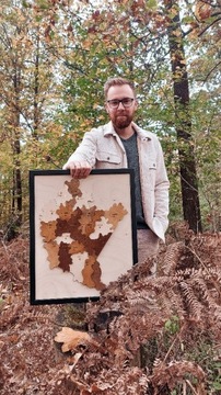 Drewniana Mapa Podkarpacia 3D - handmade